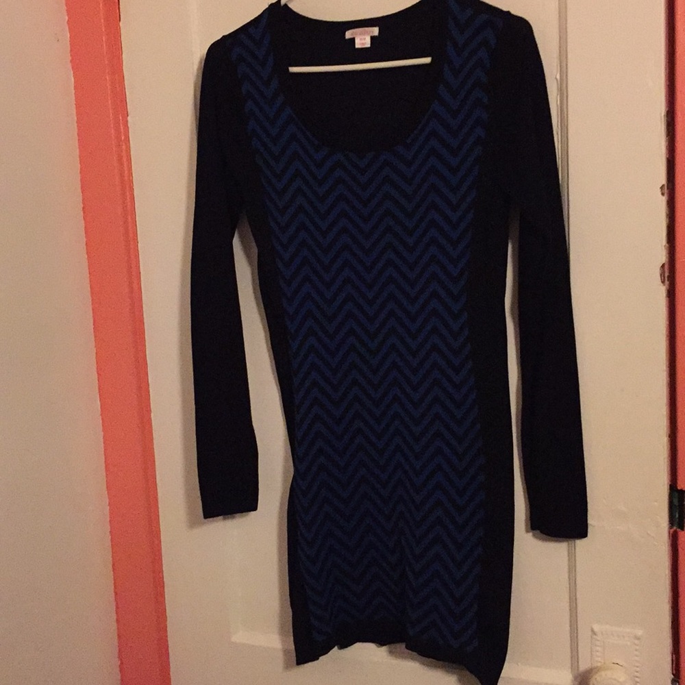 Navy and black sweater dress